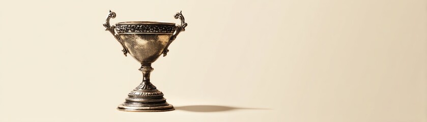 Vintage trophy on elegant background, representing achievement and success.