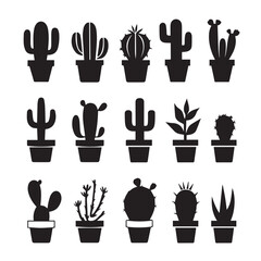 set of cactus icons