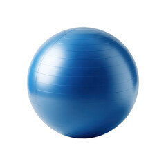 Spherical, blue fitness ball isolated on transparent png background