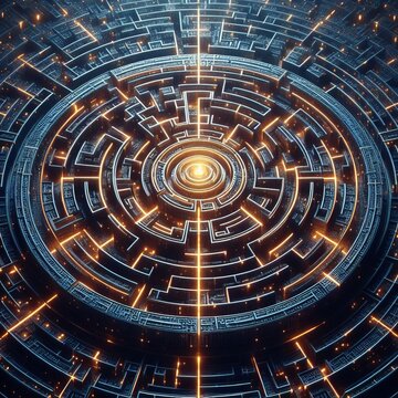 view of a complex labyrinth with