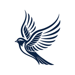 Flying bird logo icon on white background

