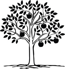 abstract tree with flowers vector