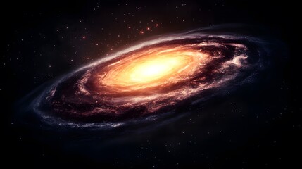 Fototapeta premium Stunning Spiral Galaxy in Deep SpaceCosmic Wonder Bright Nebula Orange and Purple Hues