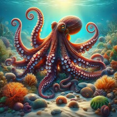 intelligent marine mollusks with eight arms