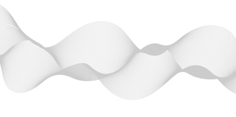 Dynamic minimal smoke sound line. Abstract glowing white blend line smooth flow soundwave curve energy gradient vector futuristic digital outline line science design.	