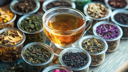 Assorted Teas, Brewing, Wooden Tray, Cozy Setting, Perfect for Tea Blogs