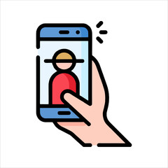 smartphone with qr code