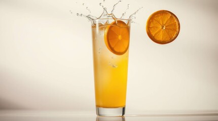 Orange splash Refreshing beverage moment