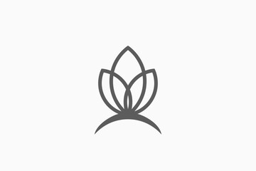 Geometric line art flower logo 
