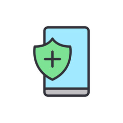 Medical app colored icons, minimalist vector illustration ,simple transparent graphic element .Isolated on white background