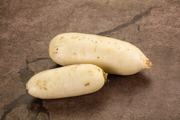 Raw white daikon raddish root