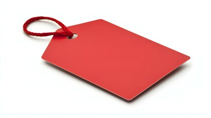 Fototapeta premium Red price tag or blank sticker on a white background