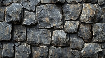 Fototapeta premium Gray stone masonry wall texture pattern.