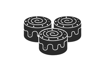 Cinnamon Bun icon silhouette vector illustration