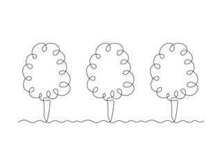 Cotton candy, continuous single one line art hand drawing sketch logo