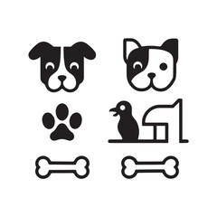 set of funny animals