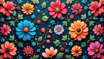 Intricate floral textile design, repeating motif , floral, textile design, repeat