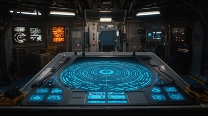 Obraz premium Futuristic spaceship control panel