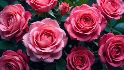 Intricate blooming roses, densely clustered, vibrant hues , blossom, colorful, bloom