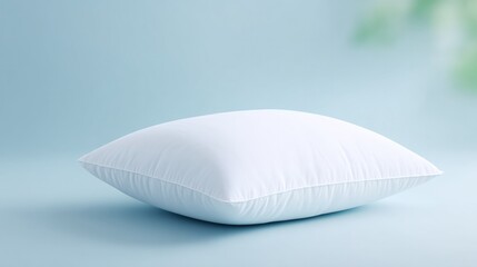 clean minimalistic image of white pillow isolated on white background promoting restful sleep and health benefits