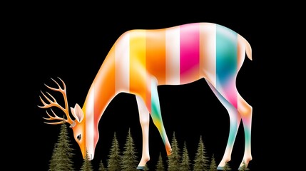Obraz premium Colorful deer grazing