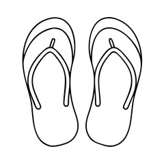 flip flops icon, flip flops line art - simple line art of flip flops, perfect for flip flops logos and icons