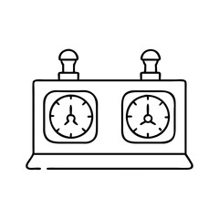 chess clock icon, chess clock line art - simple line art of chess clock, perfect for chess clock logos and icons