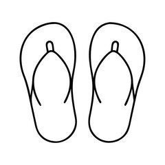 flip flops icon, flip flops line art - simple line art of flip flops, perfect for flip flops logos and icons