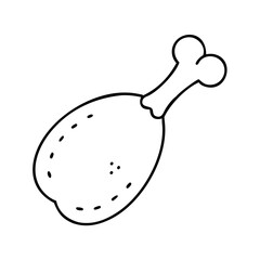 chicken drumstick icon, chicken drumstick line art - simple line art of chicken drumstick, perfect for chicken drumstick logos and icons