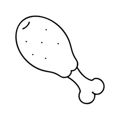 chicken drumstick icon, chicken drumstick line art - simple line art of chicken drumstick, perfect for chicken drumstick logos and icons