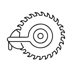 circular saw icon, circular saw line art - simple line art of circular saw, perfect for circular saw logos and icons