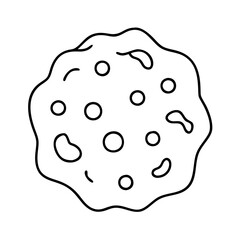 cookie dough icon, cookie dough line art - simple line art of cookie dough, perfect for cookie dough logos and icons