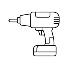 cordless drill icon, cordless drill line art - simple line art of cordless drill, perfect for cordless drill logos and icons