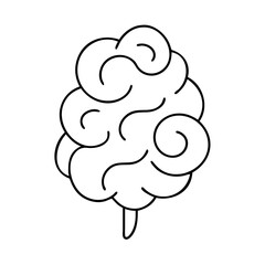 cotton candy swirl icon, cotton candy swirl line art - simple line art of cotton candy swirl, perfect for cotton candy swirl logos and icons