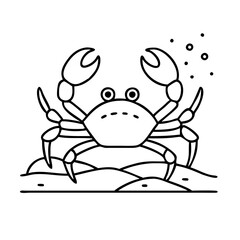 crab on sand icon, crab on sand line art - simple line art of crab on sand, perfect for crab on sand logos and icons