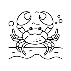 crab on sand icon, crab on sand line art - simple line art of crab on sand, perfect for crab on sand logos and icons