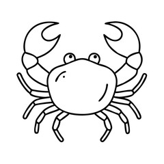 crab walking icon, crab walking line art - simple line art of crab walking, perfect for crab walking logos and icons