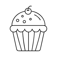 cupcake icon, cupcake line art - simple line art of cupcake, perfect for cupcake logos and icons