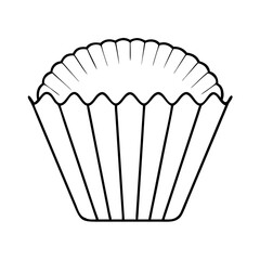 cupcake liner icon, cupcake liner line art - simple line art of cupcake liner, perfect for cupcake liner logos and icons