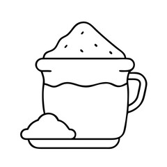 cup of flour icon, cup of flour line art - simple line art of cup of flour, perfect for cup of flour logos and icons