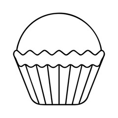 cupcake liner icon, cupcake liner line art - simple line art of cupcake liner, perfect for cupcake liner logos and icons