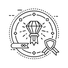 daily quest badge icon, daily quest badge line art - simple line art of daily quest badge, perfect for daily quest badge logos and icons