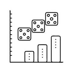 dice results chart icon, dice results chart line art - simple line art of dice results chart, perfect for dice results chart logos and icons