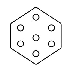 dice six sided die icon, dice six sided die line art - simple line art of dice six sided die, perfect for dice six sided die logos and icons