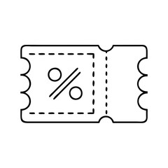 discount coupon icon, discount coupon line art - simple line art of discount coupon, perfect for discount coupon logos and icons
