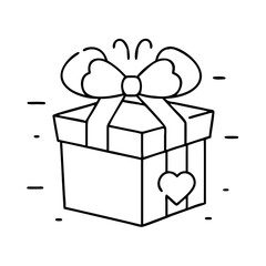diy gift box icon, diy gift box line art - simple line art of diy gift box, perfect for diy gift box logos and icons