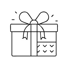 diy gift box icon, diy gift box line art - simple line art of diy gift box, perfect for diy gift box logos and icons