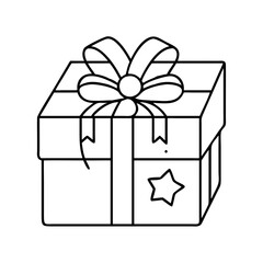 diy gift box icon, diy gift box line art - simple line art of diy gift box, perfect for diy gift box logos and icons