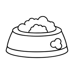dog bowl icon, dog bowl line art - simple line art of dog bowl, perfect for dog bowl logos and icons