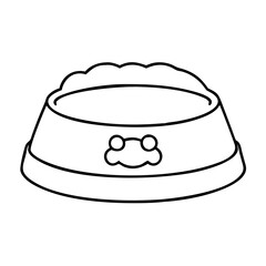 dog bowl icon, dog bowl line art - simple line art of dog bowl, perfect for dog bowl logos and icons